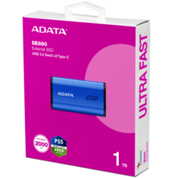 ADATA SE880 1TB EXT SSD 2000MB/s BLACK / BLUE — Color: Blue