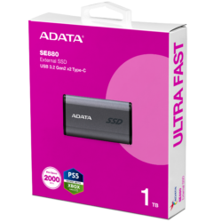 ADATA SE880 1TB EXT SSD 2000MB/s BLACK / BLUE — Color: Black