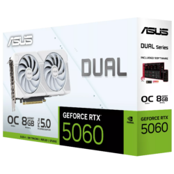 ASUS Dual GeForce RTX™ 5060 White OC Edition 8GB GDDR7 Graphic Card White