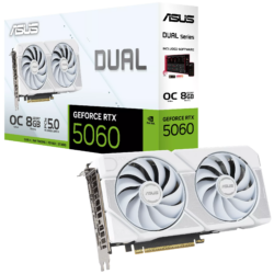 ASUS Dual GeForce RTX™ 5060 White OC Edition 8GB GDDR7 Graphic Card White