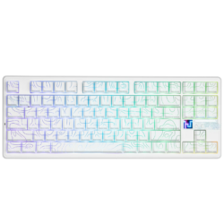 AULA F87 PRO V2 TKL Gasket-Mounted Wireless Gaming Keyboard White Contour Star Vector Switch
