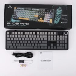 AULA F108 PRO Gradient Gray Side-Engraved Keycaps Zephyr Switch