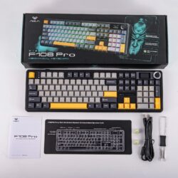 AULA F108 PRO Mechanical Keyboard Gray Orange Deep Gray Reaper Switch