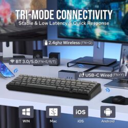 AULA F65 Gaming Keyboard Gradient Grey Side Engraved – Greywood Switch V3