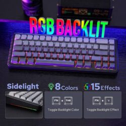 AULA F65 Gaming Keyboard Gradient Grey Side Engraved – Greywood Switch V3