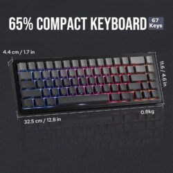 AULA F65 Gaming Keyboard Gradient Grey Side Engraved – Greywood Switch V3