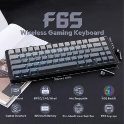 AULA F65 Gaming Keyboard Gradient Grey Side Engraved – Greywood Switch V3