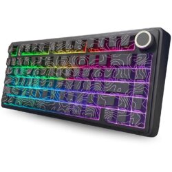 AULA F75 75% Gasket Wireless Mechanical Keyboard Black Contour Star Vector Switch