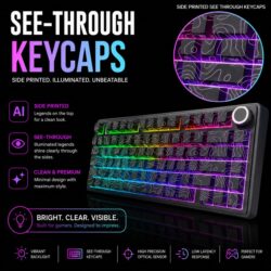 AULA F75 75% Gasket Wireless Mechanical Keyboard Black Contour Star Vector Switch