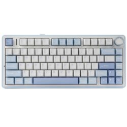 AULA F75 75% Tri-Mode Wireless Mechanical Keyboard – Sea Salt Blue (Graywood V3 Switch)