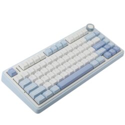 AULA F75 75% Tri-Mode Wireless Mechanical Keyboard – Sea Salt Blue (Graywood V3 Switch)