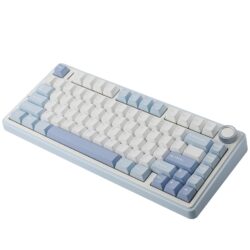 AULA F75 75% Tri-Mode Wireless Mechanical Keyboard – Sea Salt Blue (Graywood V3 Switch)