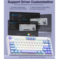 AULA F75 75% Wireless Mechanical Keyboard White + Blue + Purple – Star Vector Switch