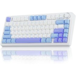 AULA F75 75% Wireless Mechanical Keyboard White + Blue + Purple – Star Vector Switch