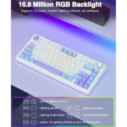 AULA F75 75% Wireless Mechanical Keyboard White + Blue + Purple – Star Vector Switch
