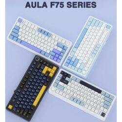 AULA F75 75% Wireless Mechanical Keyboard White + Blue + Purple – Star Vector Switch