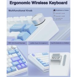 AULA F75 75% Wireless Mechanical Keyboard White + Blue + Purple – Star Vector Switch