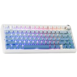 AULA F75 Pro 75% Gasket Wireless Mechanical Keyboard Gradient Blue Side-Engraved Keycaps Star Vector  Switch