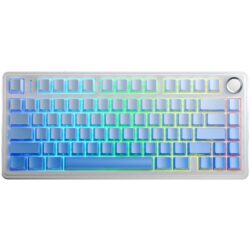 AULA F75 Pro 75% Gasket Wireless Mechanical Keyboard Gradient Blue Side-Engraved Keycaps Star Vector  Switch