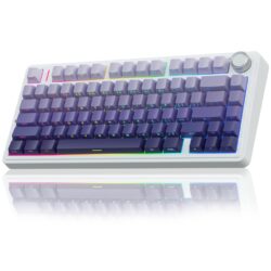 AULA F75 Pro 75% Gasket Wireless Mechanical Keyboard Gradient Purple Side-Engraved Keycaps Star Vector Switch
