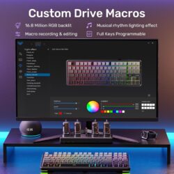 AULA F87 Wireless Mechanical Gaming Keyboard Gradient Grey Side Engraved – Space Crystal Switch