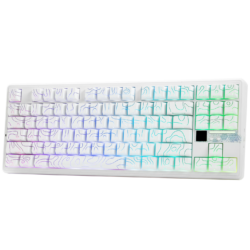 AULA F87 PRO V2 TKL Gasket-Mounted Wireless Gaming Keyboard White Contour Star Vector Switch
