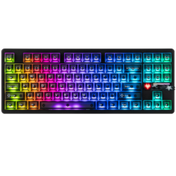 AULA F87 PRO V2 TKL Gasket-Mounted Wireless Gaming Keyboard Black Frosted Translucent Edge-Lit Keycaps X3 Switch