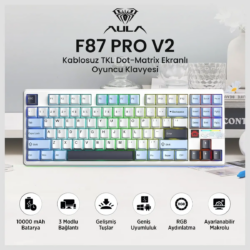 AULA F87 PRO V2 Wireless Gaming Keyboard Glacier Blue (Light Blue + White + Black Purple) – Star Vector Switch