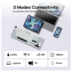 AULA F87 PRO V2 Wireless Gaming Keyboard Glacier Blue (Light Blue + White + Black Purple) – Star Vector Switch