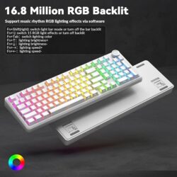 AULA F99 Pro Knob Mechanical Keyboard White Side Engraved – Silent Cotton Candy Switch