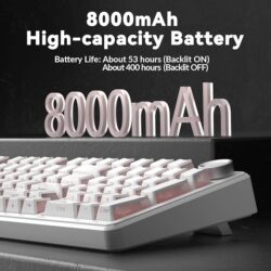 AULA F99 Pro Knob Mechanical Keyboard White Side Engraved – Silent Cotton Candy Switch