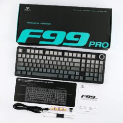 AULA F99 PRO Layout Gasket-Mounted Triple-Mode Mechanical Keyboard Gradient grey side-engraved keycaps Nimbus switch V3
