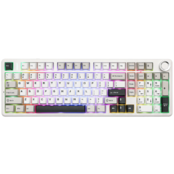 AULA F99 Pro Knob Mechanical Keyboard Light Grey + White + Dark Grey Star Vector Switch