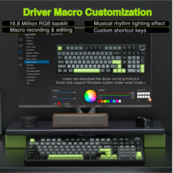AULA F99 Pro Tri-Mode Wireless Mechanical Keyboard – Black/Grey/Green (Graywood V3 Switch)