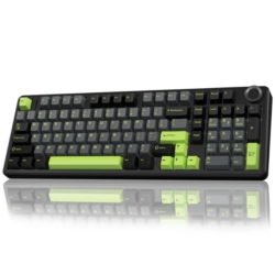AULA F99 Pro Tri-Mode Wireless Mechanical Keyboard – Black/Grey/Green (Graywood V3 Switch)