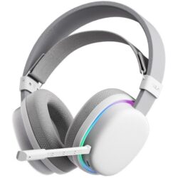 AULA G7 Over-Ear PC Microphone Wireless Gaming Headset, Bluetooth / 2.4G / Wired Low-Latency ,USB 7.1 Sound Card White