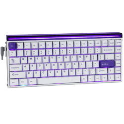 AULA Hero 84 HE Wired Magnetic Gaming Keyboard White Purple – Black King Magnetic Switch