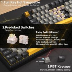 AULA L99 Smart-Screen Mechanical Keyboard BlackStorm – Raindrop Switch