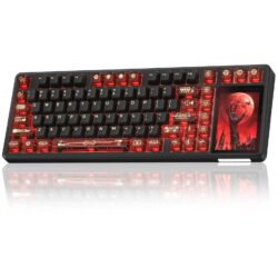 AULA L99 Tri-Mode Wireless Mechanical Keyboard – Crimson Shadow (Caramel Latte Switch)