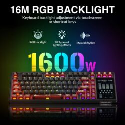 AULA L99 Tri-Mode Wireless Mechanical Keyboard – Crimson Shadow (Caramel Latte Switch)