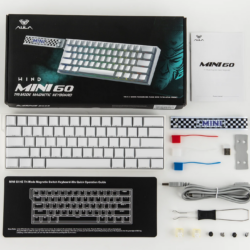 AULA MINI60 HE Pro 60% Tri-Mode Wireless Hall Effect Gaming Keyboard – White (Mistcloud Switch)