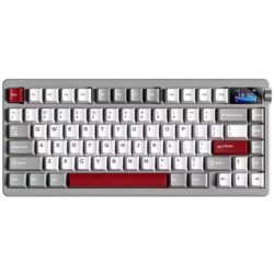 AULA NOVA75 Smart Mechanical Keyboard White + Grey + Red – Caramel Latte Switch