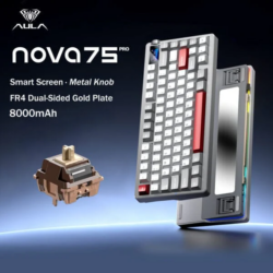 AULA NOVA75 Smart Mechanical Keyboard White + Grey + Red – Caramel Latte Switch