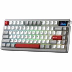 AULA NOVA75 Smart Mechanical Keyboard White + Grey + Red – Caramel Latte Switch