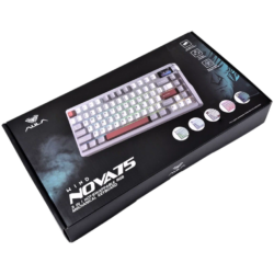 AULA NOVA75 Smart Mechanical Keyboard White + Grey + Red – Caramel Latte Switch