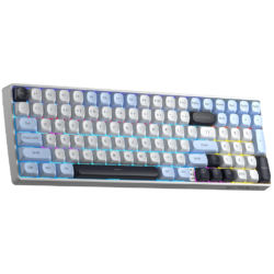 AULA S100 PRO Tri-Mode Mechanical Gaming Keyboard Light Blue + White + Black Purple – Red Switch