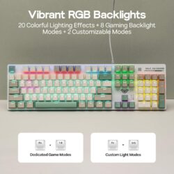 AULA S500 Mechanical Keyboard White & Green Red switch