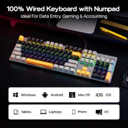 AULA S500 Mechanical Keyboard Black & Grey Blue switch