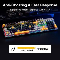 AULA S500 Mechanical Keyboard Black & Grey Blue switch