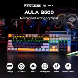 AULA S500 Mechanical Keyboard Black & Grey Blue switch